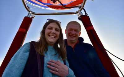 Mick and Claire’s engagement balloon flight