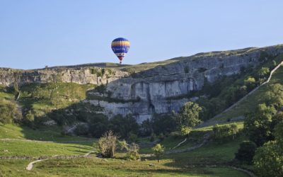 Nick and Beverley’s  balloon flight to Malham cove and beyond